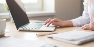 girl working on laptop